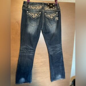 Miss Me Dark Blue Embroidered Boot Cut Jeans